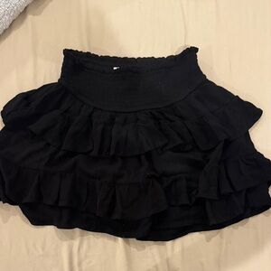 Elegant Black Ruffled Skirt